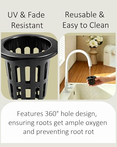 Natural Hydroponic Growing Kit for Soilless & Hydroponic Cultivation - Includes 252 Rockwool Cubes (1.2 in), 252 Hydroponic Net Pots (2 in), and 2 Planting Spoons