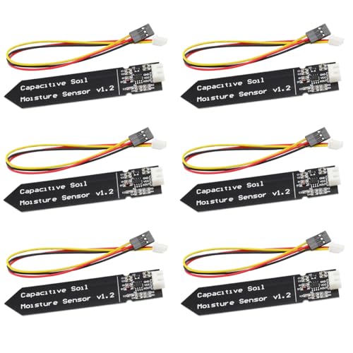 6PCS Capacitive Analog Soil Moisture Sensor 3.3-5.5V Corrosion Resistant Humidity Detection Sensors Garden Watering DIY for Arduino for Raspberry Pi - color: 6PCS