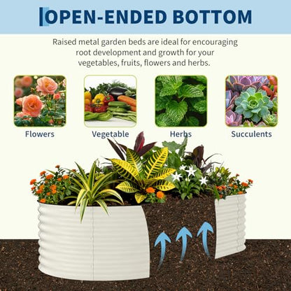 Garvee 2 Pack 8x4x2ft Galvanized Raised Garden Bed, Oval Metal Planter Box - color: Beige-oval, size: 8x4x2ft 2pcs