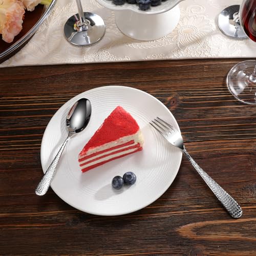KEAWELL Premium Louise Hammered 4-Piece Fork Set (4, 7.28" Salad Forks) - size: 7.28" Salad Forks
