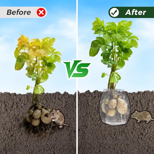 Gopher Baskets 3 Gallon 20 Pcs Root Guard Gopher Proof Wire Mesh Basket 14x14 in Stainless Steel Basket Fruit Protection Bag for Plants Root Barrier - size: 3 Gallon 20 PCS 14x14in