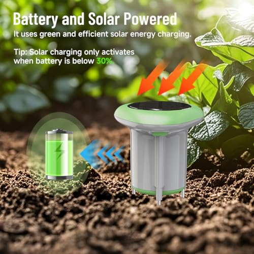 Smart GreenVation Digital Soil Sensor with APP Push Notification，Soil Moisture/Temperature/Fertility Meter