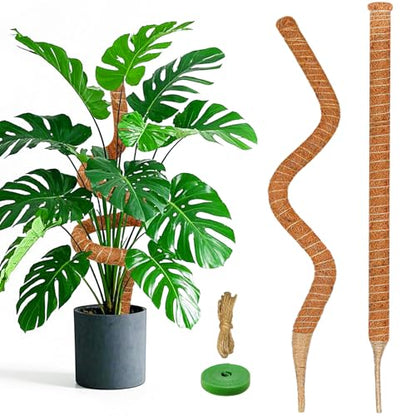 2 Pack 48'' Moss Pole for Monstera, Bendable Coco Coir Plant Support Stakes - size: 2 Pack ( 48-Inch)