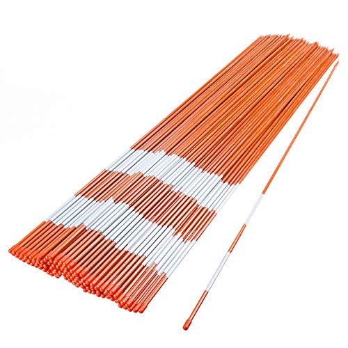 Sunnyglade 100PCS 48 Inch Driveway Marker Set 1/4 Inch Dia Fiberglass Rod - size: 1/4 Inch