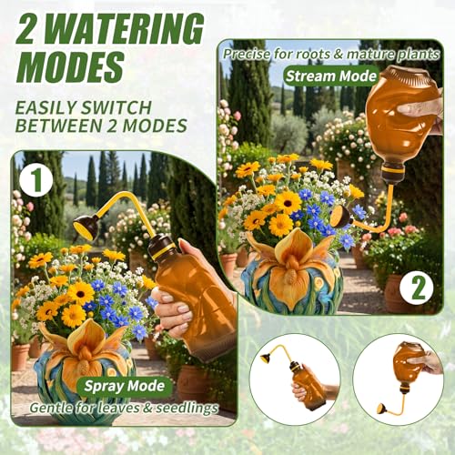 Precision Spout 0.45L Watering Can – Perfect for Delicate Seedlings - Potted Plants - Brown - color: Brown