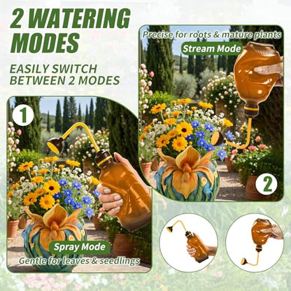 Precision Spout 0.45L Watering Can – Perfect for Delicate Seedlings - Potted Plants - Brown - color: Brown