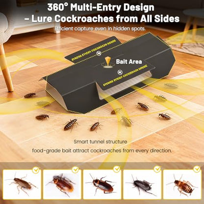 Cockroach Traps Indoor – Non-Toxic Odorless Roach Glue Traps, Strong Sticky Roach Traps for Kitchen, Cabinets & Bathroom, 20 Pack - size: 20 Pack
