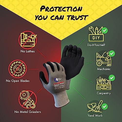 Quest Cut Resistant Work Gloves, ANSI A1, X-Large, Pack of 3 - size: X-Large