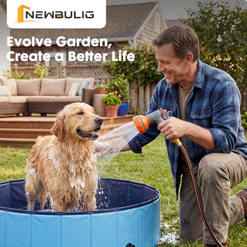 NEWBULIG Garden Hose Reel, 1/2" x 65 ft Retractable Heavy Duty Water Hose - color: Grey, size: 1/2" x 65 FT