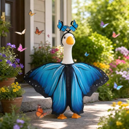Butterfly Porch Goose Outfits Wing Cape Set for 23'' Goose - color: Blue Butterfly