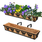 2-Pack 24IN Window Box Railing Hanging Planter Coco Liner Basket, S2 - color: 2pcs - 24in Style 2