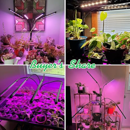 Garpsen Grow Lights for Indoor Plants, Full Spectrum with Clip, 4 Head - size: (1 Pack)4 Arms