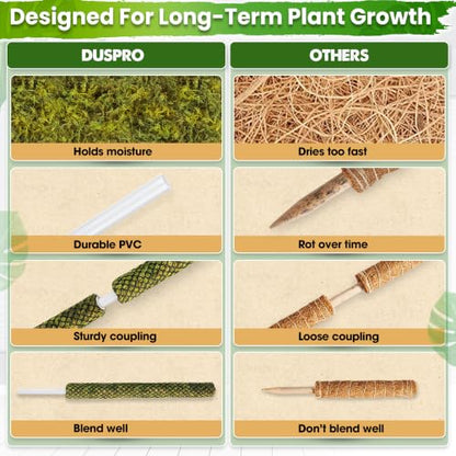 DUSPRO 4 Pack 22" Black Stackable Mesh Moss Pole for Plants - color: 4pcs Black