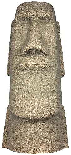 EMSCO Group Easter Island Head Statue – Natural Sandstone Appearance – Made of Resin – Lightweight – 28” Height - color: Sandstone, style: Easter Island