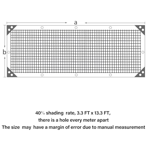 winemana Black Shade Cloth, 3.3 x 13.3 FT Mesh Tarp for Garden Greenhouse - size: 40%-3.3 FT x 13.3 FT