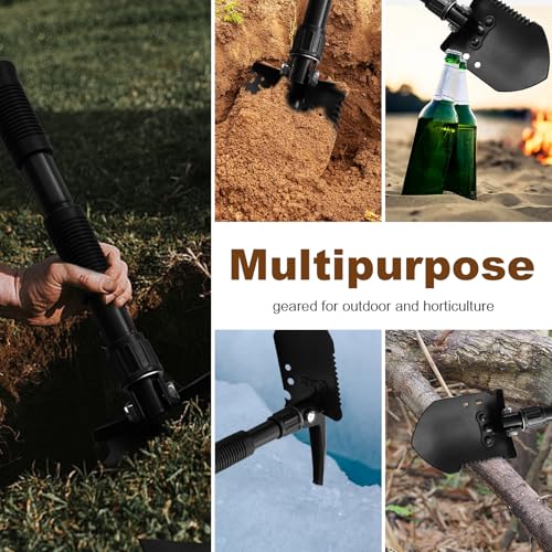 Folding Camping Shovel, Carbon Steel Multi-Tool Survival Shovel for Outdoor, Emergency, Hiking, Car Off-Road (2-Pack) - color: 2-Pack