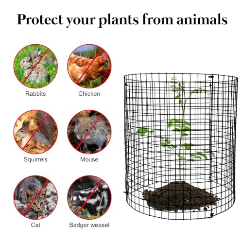 30 PCS Round Plant Protector from Animals, 12 Pack 12'' x 12'' Metal Plant Cages，30Pcs Metal Mesh to Keep Animals Out, Garden Protection Bunny Barricades, Wire Plant Protectors for Rabbit Chicken Duck