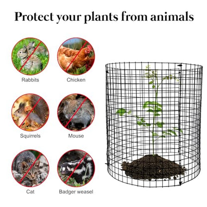 30 PCS Round Plant Protector from Animals, 12 Pack 12'' x 12'' Metal Plant Cages，30Pcs Metal Mesh to Keep Animals Out, Garden Protection Bunny Barricades, Wire Plant Protectors for Rabbit Chicken Duck