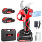 Upgraded Electric Pruning Shears,1.4" Cutting Diameter Cordless Power Pruner with LCD Display, Brushless Motor Pruning Shears with 2000mAh*2 Rechargeable Batteries for Garden Tree Pruner Branch - style: LCD-1.4" red