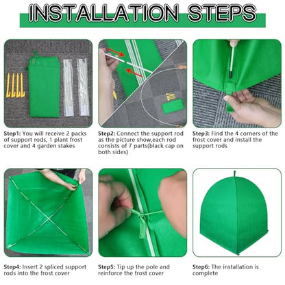 2 Pack Winter Plant Covers for Freeze Protection, 35×35×39 Inch Shrub Tent - size: 35 x 35 x 39 Inches