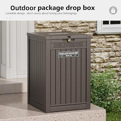 Package Delivery Box for Outside, Brown - color: Brown