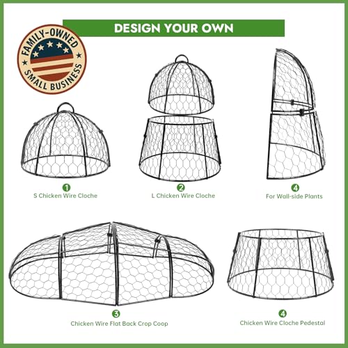 Decoroca 4 PCS Garden Cloches for Plants - Chicken Wire Plant Protectors - size: 4pcs-13.4x13in