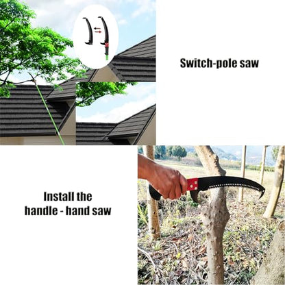 Hand Pruning Saw RazorTOOTH，Extension Pole Tree Trimmer Saw Attachment（Head） ， Curved Blade Hand Saw，Can Cut Branches With a Diameter Of 7 Inches.23.4in With handle - size: 23.4in With handle