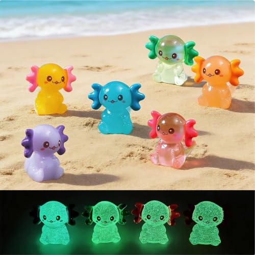 shixinhui 30Pcs Mini Resin Axolotl Figures, Tiny Animal Figurines to Hide