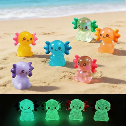 shixinhui 30Pcs Mini Resin Axolotl Figures, Tiny Animal Figurines to Hide