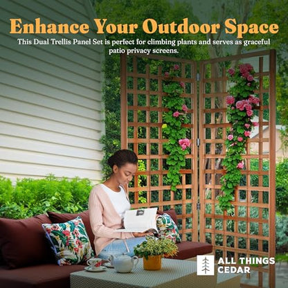 All Things Cedar 2-Piece Trellis Panel Set, 66 x 84 Inch - size: 2- Panel Set