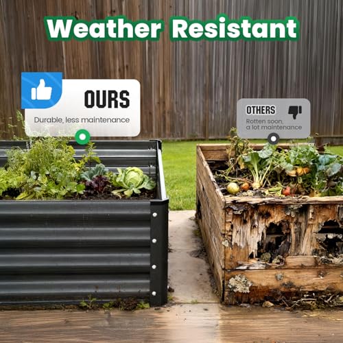 Quictent 8x4x1ft Galvanized Raised Garden Bed with Cover - color: Clear, size: 8 x 4 x 1 ft