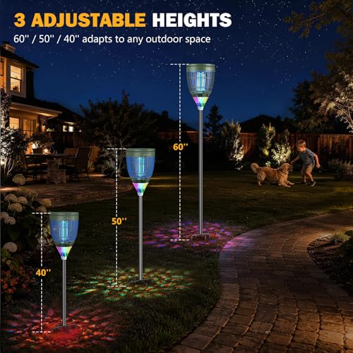 All‑in‑1 Solar Bug Zapper Outdoor, Electric Mosquito Killer Insect Trap - color: Green