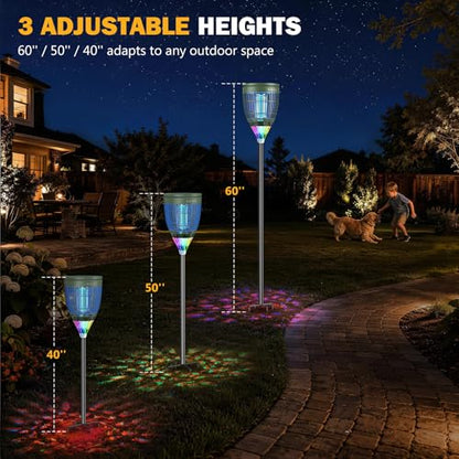All‑in‑1 Solar Bug Zapper Outdoor, Electric Mosquito Killer Insect Trap - color: Green