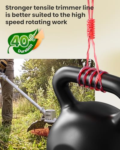 15 Pack Trimmer Spool Line for Worx,(WA0010)Replacement Weed Wacker String for Worx Weed Eater,Trimmer Line Refills 0.065'' for Worx,Suitable for Worx String Trimmers(12 Trimmer Spools,3 Trimmer Caps)