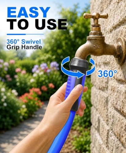 SPECILITE Garden Water Hose 100 ft x 5/8", Kink-Free Triangle Prism Design - size: 100FT
