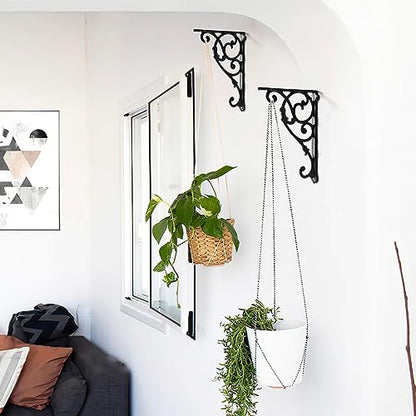2 Pack Heavy Duty Wall Plant Hanger Brackets，11"RustProof Wall Mount Hook