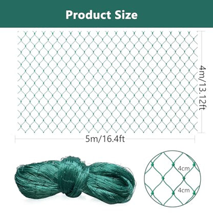 Bird Netting for Chicken Coop, Poultry Netting Over Chicken Run & Chicken Pen, Heavy Duty Nylon Nettings Reusable, UV-Resistant, Garden Netting Aviary Net Fruit Tree Nettings - size: 1.57''-13.12' x 16.4'