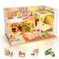 DIY Miniature House Kit, Dollhouse Kit w/Dust Cover Adult, Greenhouse