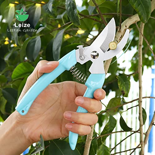 Leize Flower Scissors Set, 2 Pack Premium Thickened Stainless Steel Floral Shears, Strong Pruner for Flowers, Branches and Leaves, Upgrade - color: Lightblue2p