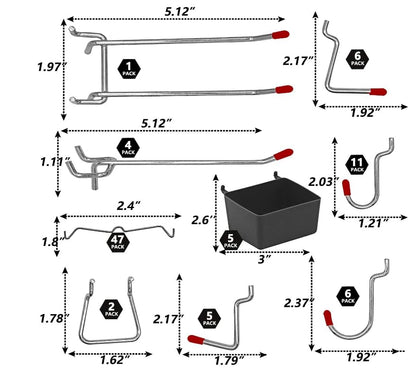 WEN Workbench Pegboard Accessory Kit, 114-Piece (WB114A) - size: 114-Piece Accessory Kit