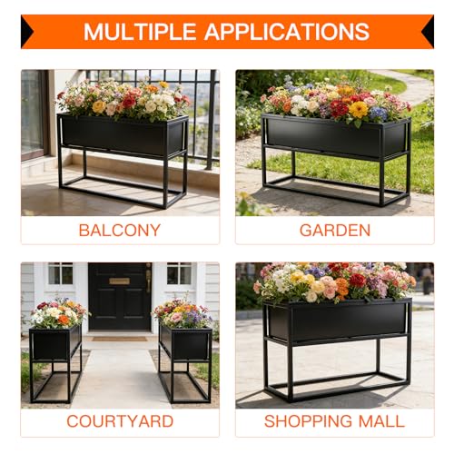 Raised Garden Bed Elevated Planter Box with Legs Black - size: 29.5"Lx11.8W"x16"H