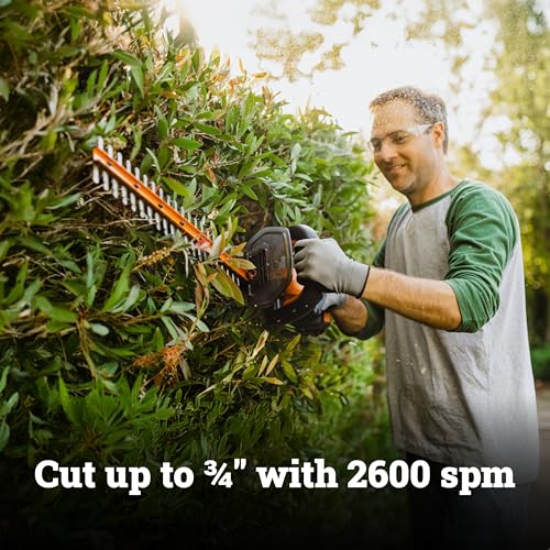 WORX Cordless Hedge Trimmer, 20V 22" Bush Trimmer, WG261 - style: 22" 20V Hedge Trimmer w/(1)2.0Ah Battery