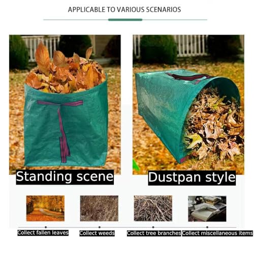 2-Pack 72 Gallon Collapsible Dustpan-Style Yard Waste Bag with Gloves - style: 2 pack leaf bags with gloves