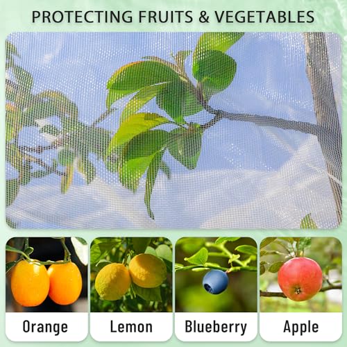 MR FIVE 6.4 x 8 ft Bird Barrier Netting Mesh with Drawstring,Extra Large Bird Netting for Fruit Trees,Garden Tree Netting for Protect Fruit Tree Vegetable Flower