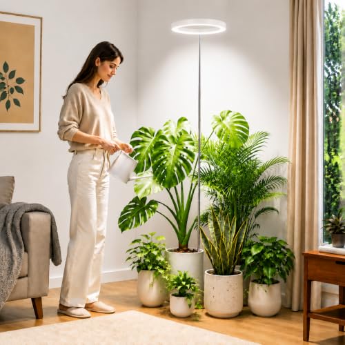 10" Grow Lights for Large Indoor Plants, Full Spectrum Large Plant Lights - color: White
