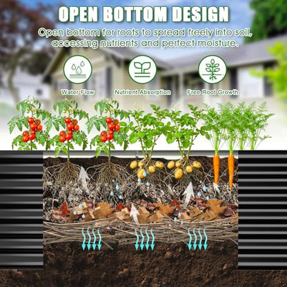 6x3x2ft Raised Garden Bed, Deep Root Planter Box, Black,1 Pack - size: 6x3x2FT-Black
