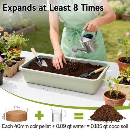 ZeeDix 50 Pack 40mm Organic Coco Coir Pellets Seed Starter Soil - size: 40mm-50pack