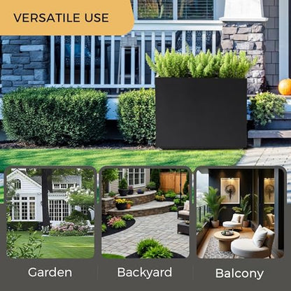 Metal Divider Planter, 30W x 11D x 24H, Black - color: Black, size: 30Wx11Dx24H