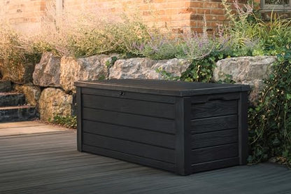 Keter Westwood Outdoor Storage Deck Box, 150 Gallon, Dark Grey - color: Dark Grey