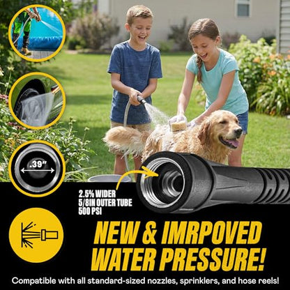 BIONIC STEEL 25 Ft Metal Garden Hose with Sprayer Nozzle - size: 25'